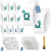 12 Vacuum Bags+4 Motor Filters+4 Exhaust Filters+1 Cleaning Brush for Miele Guard S1,TU Guard L1,CO Guard M1 S8380 Accessories