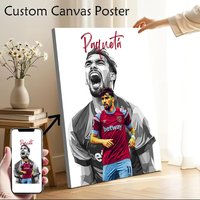 Lucas Paquetá West Ham Football Art Printed Canvas Wall Art Customizable Paintings Poster Perfect Gift for Room Decorations the