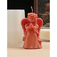 Praying Angel Silicone Candle Mold 3D Artistic Cherub Statue Shape DIY Candle Soap Plaster Mould for Aesthetic Home Decor Craft