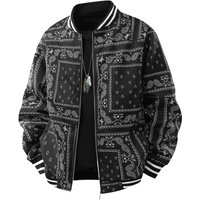 Luxury men's silk jacket with retro print, thin and soft comfortable jacket, suitable for spring and autumn fashion outerwear