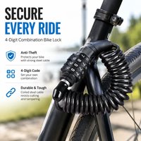 Portable Retractable Cable Combination Helmet Anti-theft Lock for Mountain Bike E-bike Motorbike Flexible Steel Wire Password