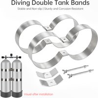 Dideep 316 Stainless Steel Twin Cylinder Band Set for Scuba Diving Doubles for Technical Diving,Diving double-tank Fixation Ring