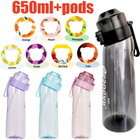 650ml/22oz Portable Sports Water Bottle With 7 Flavour Pods Scented Leakproof Water Bottle With Straw For Gym Outdoor Activities