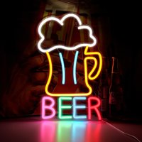 Beer Neon Sign Led Beer Signs Colorful Neon Lights for Wall Decor USB Powered Man Cave Bar Club Decor Restaurant Neon Wall Signs