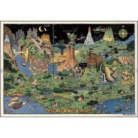 1930 Jaro Hess Land of Make Believe Fantasy Map Vintage Children Fairy Tale Wall Art Pictorial Print Poster Unframed