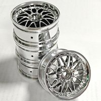 4pcs 1/10 RC Drift Wheel Hubs (Rims) - Compatible with Tamiya XV02, Traxxas, Kyosho, HPI, HSP, Sakura, RedCat - Plastic