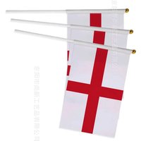 TIKI FLAG England hand flag 14x21cm Polyester England Hand Flag Cross Of St George English flag with Flagpole for Events