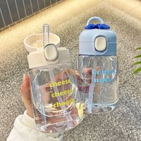 Creative 400ml Kids Sippy Cup Plastic Leak-proof Cartoon Water Bottles with Straw Lightweight Toddlers Beverage Cups