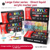 12-72 Colors Acrylic Paint Pen Marker Brush Tip Paint Marker For Rock Painting Wood Canvas Stone Christmas Gift DIY Craft