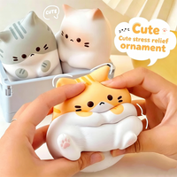 Adorable Cartoon Cat Squeeze Toy Soft PU Slow Rebound Fidget Sensory Toy Stress Relief Office Relax Holiday Gift for Adults Kids
