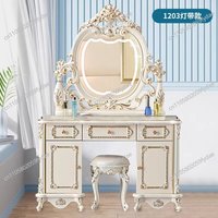 European dresser with lamp bedroom new ivory white small apartment mini modern dressing table makeup table