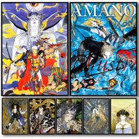 Y-Yoshitaka Amano Art Design Poster Decorative Wall Art Stickers Mural Photo Print for Home Living Room Hallway Decor Gift