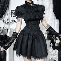 Gothic Women Skirts Black High Waist Pleated Skirts 2026 New Y2K Party Club Punk Goth Dark Grunge Lolita Halloween Mini Skirt