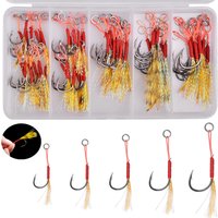 60/80Pcs Assist hooks for slow jigging Saltwater Metal Jig Bait Fishing hooks Bass Barbed Fly Fishhooks Tackle