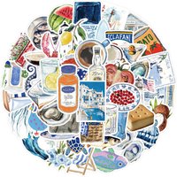 50Pcs Open Sea Stickers for Luggage, Skateboarding, Luggage, Refrigerator, Mobile Phone, Sailing, and Far Voyage Stickers