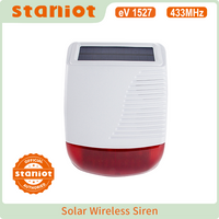 Staniot Wireless Outdoor Solar Strobe Siren 433MHz Waterproof High Decibel Siren With Light Flash For Home Burglar Alarm System