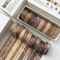 10 Rolls Retro Decorative Tape Student Decorative Stickers DIY Diary Scrapbook Tape Stationery Gift Tape