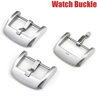 Metal Watch Buckle 20mm Silver Stainless Steel Clasp for Leather Watchband Accessories Brushed Matte Replacement Strap Buckles