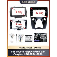 8/9/10.1 Inch For TOYOTA Aygo Citroen C1 Peugeot 108 2014-2020 Car Frame Fascia Adapter Android Radio Dash Fitting Panel Kit