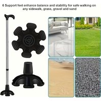 6 Support Cane Tips Portable Universal Replacement Walking Cane Tips 3/4 Inch Self-Standing Rubber Foot