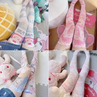 Anime Pink Stockings Lolita Harajuku Girl Cosplay Kawaii Cat Stockings Women Cute Stockings White Tight High Over Knee Socks