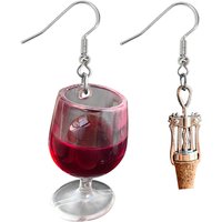 Creative Acrylic Corkscrew Red Wine Glass Drop Earrings Cute Resin High-stem Cup Pendant Earring Women Jewelry Accessory