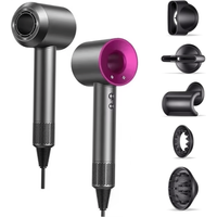 5 in 1 Professional Hair Dryer, with Hot and Cold Air Functionality - Lightweight and Thermostatic Styling Tool for Smooth Hair