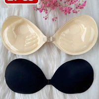 Women's Strapless Self-Adhesive Bra, Summer Push-Up Nipple Covers, Nude Color Silicone Pads, Sexy Full Coverage Bikini Top