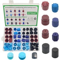 77 PCS Universal Car Auto A/C R134a R12 High Low Side AC System Valve Core Dust Caps Set Air Seal Replacement Air Conditioning