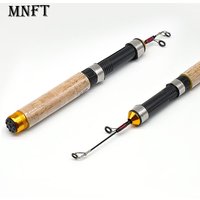 MNFT 60cm Mini Shrimp Carbon Telescopic Fishing Rod Slow Action Ice Fishing Pole Composite Handle for Lake Stream River Fishing