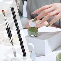 YIKOOLIN Dual-Ended Stainless Steel Gel Nail Brush 2-in-1 Design Poly Gel Slicer Tool for UV Gel & Acrylic Nails