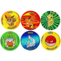 28-56Pcs 3D Flip Pokemon ZA Mega Evolution Tazos Complete Set Lenticular Round Pogs Eco Plastic 4cm Anime Collectible Game Cards