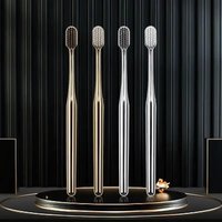 1/3/5/10pcs Luxury Soft Toothbrush Men Women Adult Tooth Brush Electroplate Gold Silver Color Dental Brushes Toothbrushes