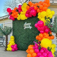 111Pcs Hot Pink Orange and Yellow Latex Balloons Arch kit for Baby Shower Wedding Bridal Shower Birthday Party Decorations