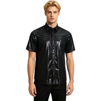 AliExpress freebily Men Glossy Waterproof Shirt Pants Raincoat Windbreaker for Camping Fishing Hiking Cycling Climbing Yoga Sauna Hip Hop Dance