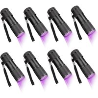 1-8PCS 395nm UV Flashlight 9/12LED Curing Light Ultraviolet Light Blacklight Detector for Pet Urine Scorpion Jewellry Inspection