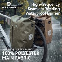 ROCKBROS 20L Waterproof Bike Rear Rack Bag Convertible Backpack Design Roll-Top Pannier with Quick-Release Buckle Cargo Rack Bag