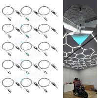 1M 15pack Hexagonal Garage Light Suspension Cable Adjustable Steel Hanging Chain for Honeycomb LED Panel & Ceiling Lights