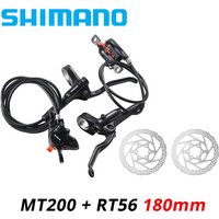 Shimano MT200 MTB Mountain Bike Hydraulic Disc Brake Set Contains Brakes Lever Rotor RT56 RT26 RT30 180MM Original Bike Parts