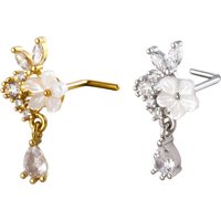Dangle Nose Ring For Women Nose Piercing Stainless Steel Nose Bend Ring Butterfly Pendents Dangling Nose Piercing Jewelry