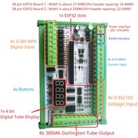 DC 12V 24V Multifunction ESP32 Expansion Board Wifi Digital Analog IO Module for Arduino WEB MQTT Ethernet Network Relay DIY