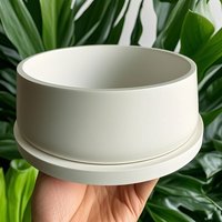 Reusable Succulent Planter Mold Cement Planter Molds/Candle Bowl Vessel Silicone DIY Kit with Drainage Tray for Garden