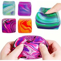 Needoh Marble Swirl Nice Sensory Cube Maltose Sensory Squishy Toy Slow Rising Anxiety Relief Hand Exercise Ball for Adults Gift