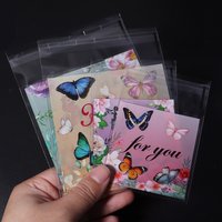100pcs Color Butterfly Pattern Small Gift OPP Self-sealing Bag For Gift Candy Giving Packaging Valentines Birthday Party Bags