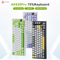 Ajazz AK820 /AK820PRO Gaming Mechanical Keyboard 82 Keys Wired Bluetooth 2.4GHz Wireless Gamer Keyboard Custom Gasket for Laptop