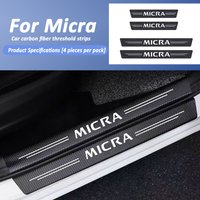 Carbon Fiber Car Front Rear Anti Scratch Sticker for Nissan Micra Logo Door Threshold Decals Sill Protective Strips Decoration
