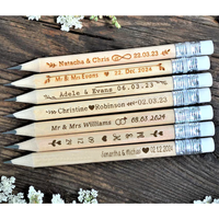 Personalized 10Pcs Wedding Favor Pencils Engraved Rustic Wooden Pencils Engagement Party Welcome Gift Bridal Shower Hen Party