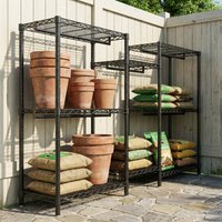 Outdoor Metal Storage Shelving Unit Heavy Duty Clothes Rack Closet Organizer with Shelves for Patio Garden Yard Garage Storage