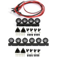 RC LED Roof Light Bar + Spotlights Luggage Rack Light for 1/18 1/24 WPL SCX24 Crawler Car Upgrade Parts