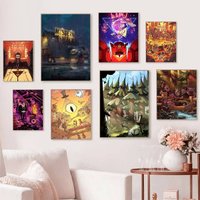 Classic Cartoon Anime G-Gravity F-Falls Posters Self Adhesive Waterproof Ideal For Living Room Bedroom Bar Decoration